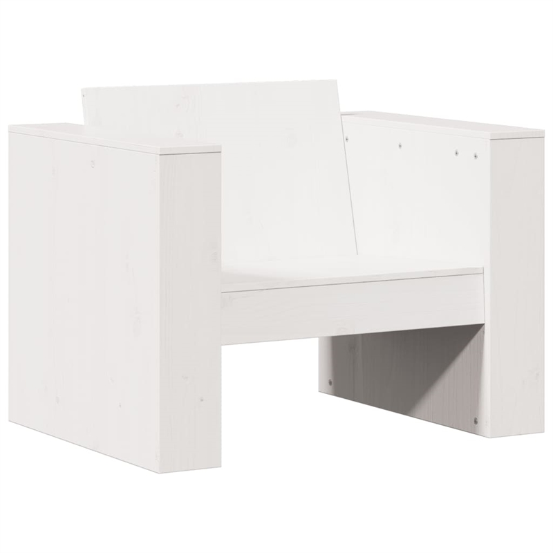 vidaXL 2 Piece Wood Small Garden Lounge Set in White