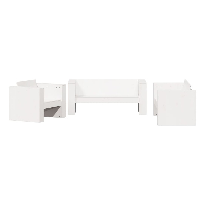 vidaXL 2 Piece Wood Small Garden Lounge Set in White