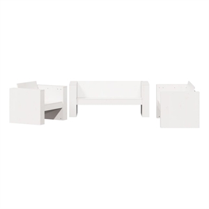 vidaXL 2 Piece Wood Small Garden Lounge Set in White