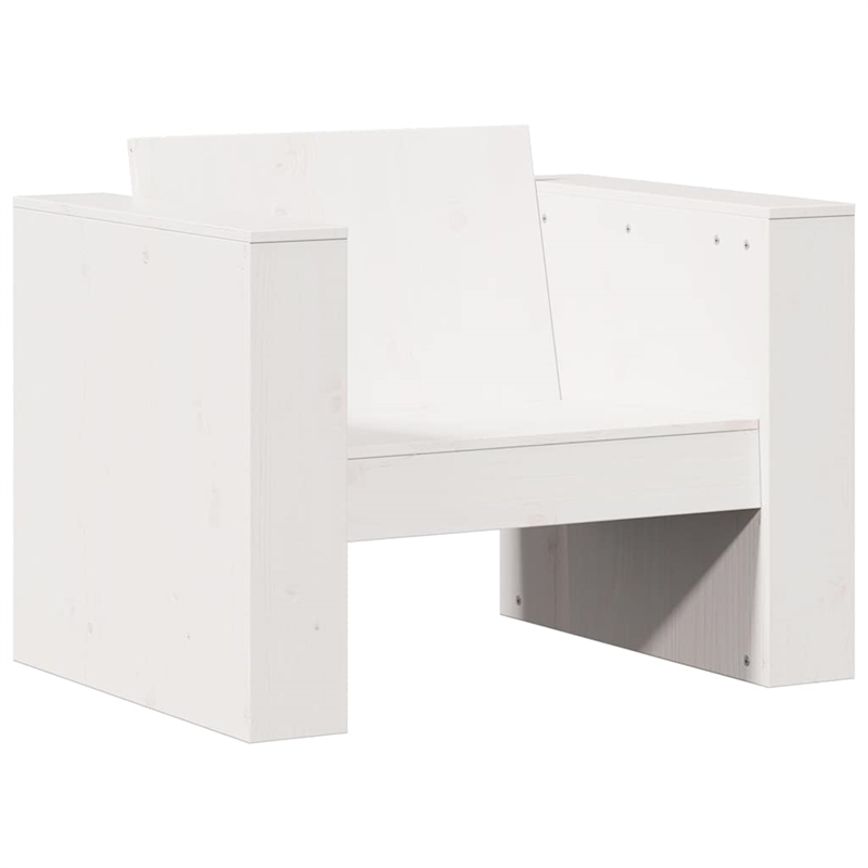 vidaXL Wood Small Garden Lounge Set in White