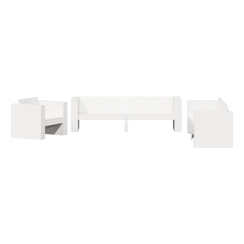 vidaXL Wood Small Garden Lounge Set in White