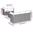 vidaXL 6 Piece Steel Standard Sofa Set in Gray