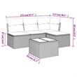 vidaXL 5 Piece Steel Sofa Set in Black