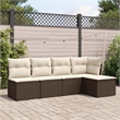 vidaXL 5 Piece Steel Sofa Set in White/Brown/Cream