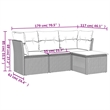 vidaXL 4 Piece Steel Small Sofa Set in Black/White/Cream