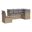vidaXL 5 Piece Steel Sofa Set in Gray/Beige