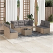 vidaXL 8 Piece Steel Sofa Set in Gray/Beige