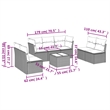 vidaXL 8 Piece Steel Sofa Set in Gray/Beige
