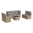 vidaXL 8 Piece Steel Sofa Set in Gray/Beige