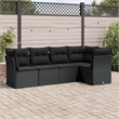 vidaXL 5 Piece Steel Large Sofa Set in Black