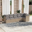 vidaXL 6 Piece Steel Sofa Set in Gray/Beige