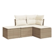 vidaXL 4 Piece Steel Sofa Set in White/Cream/Beige