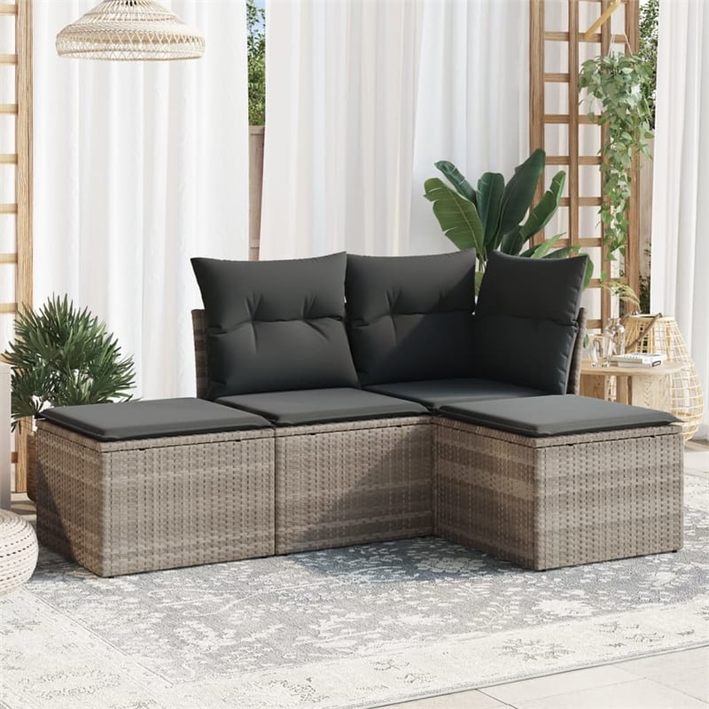 vidaXL Steel Sofa Set in Gray