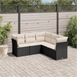 vidaXL 5 Piece Steel Sofa Set in Black/White/Cream