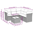 vidaXL 6 Piece Steel Standard Sofa Set in Beige