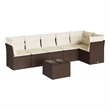 vidaXL 7 Piece Steel Sofa Set in Brown