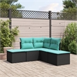 vidaXL 5 Piece Steel Sofa Set in Black