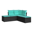 vidaXL 5 Piece Steel Sofa Set in Black