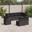 vidaXL 8 Piece Steel Large Sofa Set in Black
