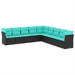 vidaXL 9 Piece Sofa Set in Black/Blue
