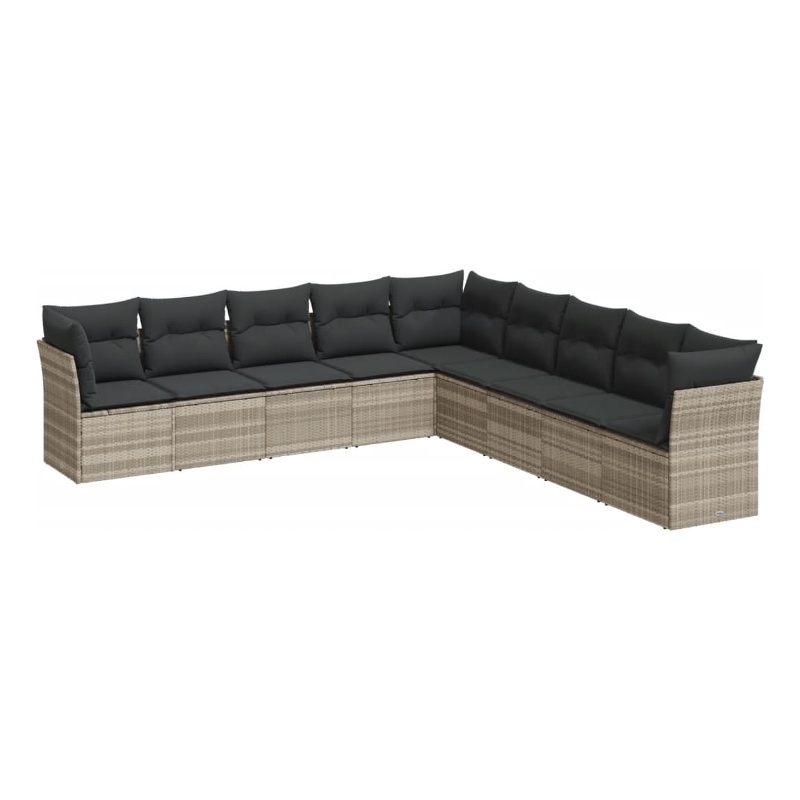 vidaXL Steel Large Sofa Set in Gray