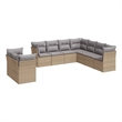 vidaXL 9 Piece Steel Sofa Set in Gray/Beige