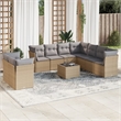 vidaXL Poly Rattan Sofa Set in Beige