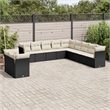 vidaXL 11 Piece Sofa Set in Black/White/Cream