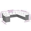 vidaXL 11 Piece Sofa Set in Black/White/Cream