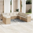 vidaXL 11 Piece Steel Sofa Set in White/Cream/Beige