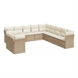 vidaXL 11 Piece Steel Sofa Set in White/Cream/Beige