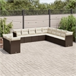 vidaXL 11 Piece Steel Sofa Set in Brown