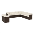 vidaXL 11 Piece Steel Sofa Set in Brown