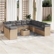 vidaXL 12 Piece Steel Sofa Set in Gray/Beige
