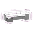 vidaXL 7 Piece Poly Rattan Sofa Set in Black/Blue