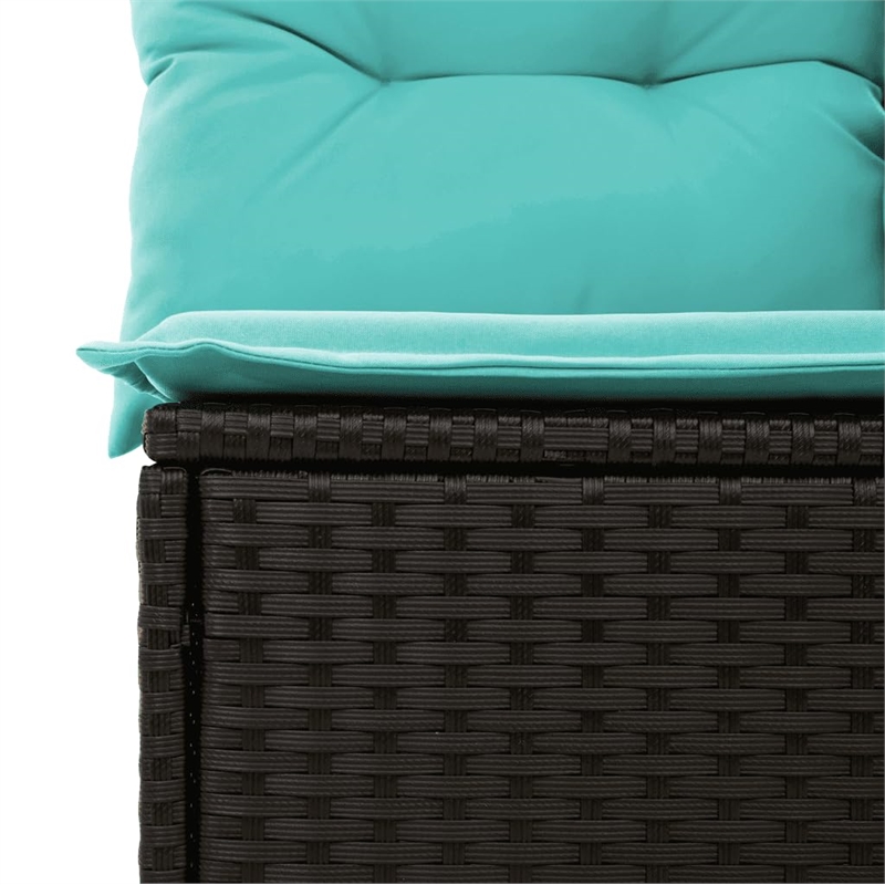 vidaXL 7 Piece Poly Rattan Sofa Set in Black/Blue