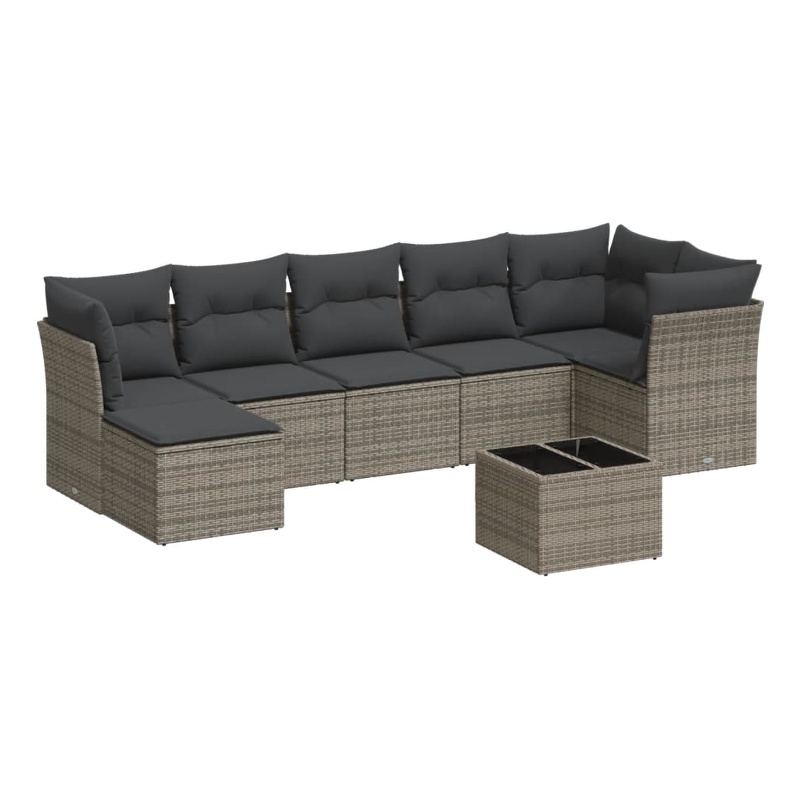 vidaXL Steel Sofa Set in Gray