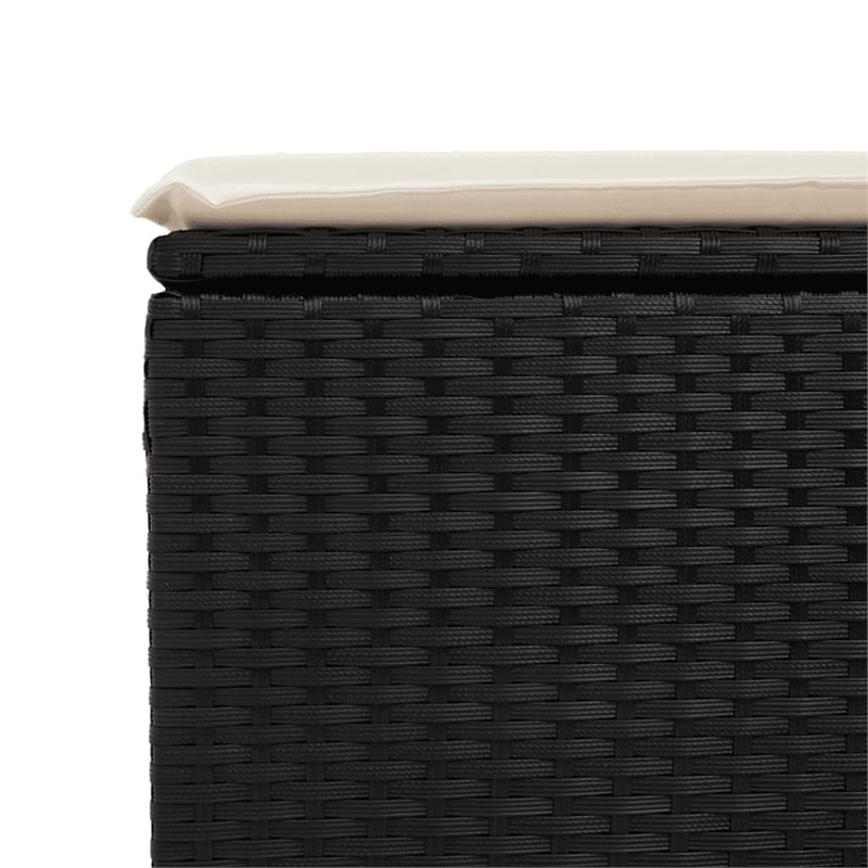 vidaXL Poly Rattan Sofa Set in Black/White/Cream