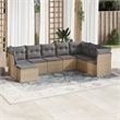vidaXL 8 Piece Steel Sofa Set in Gray/Beige