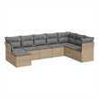 vidaXL 8 Piece Steel Sofa Set in Gray/Beige