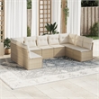vidaXL 9 Piece Steel Sofa Set in White/Cream/Beige
