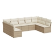 vidaXL 9 Piece Steel Sofa Set in White/Cream/Beige