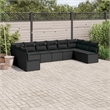 vidaXL 10 Piece Steel Large Sofa Set in Black