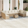 vidaXL 11 Piece Steel Sofa Set in White/Cream/Beige
