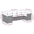 vidaXL 7 Piece Steel Large Sofa Set in Black
