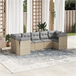 vidaXL 7 Piece Steel Sofa Set in Gray/Beige