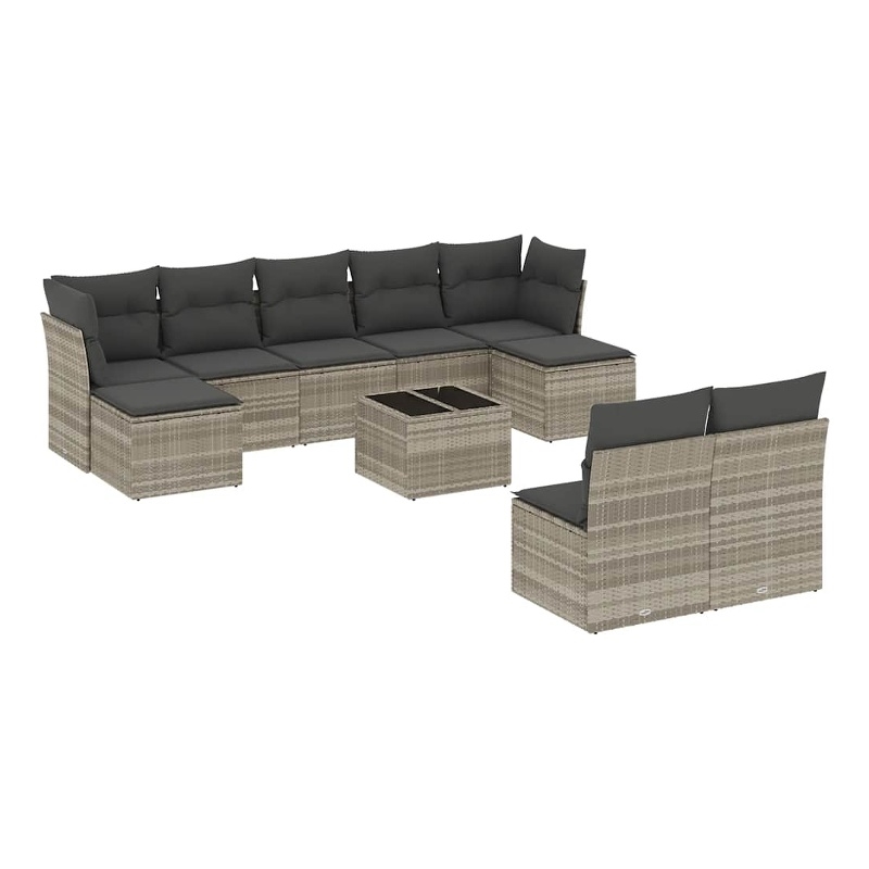 vidaXL 10 Piece Sofa Set in Light Gray/Dark Gray