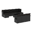 vidaXL 11 Piece Steel Sofa Set in Black