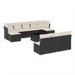 vidaXL 11 Piece Sofa Set in Black/White/Cream