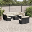 vidaXL Poly Rattan Sofa Set in Black
